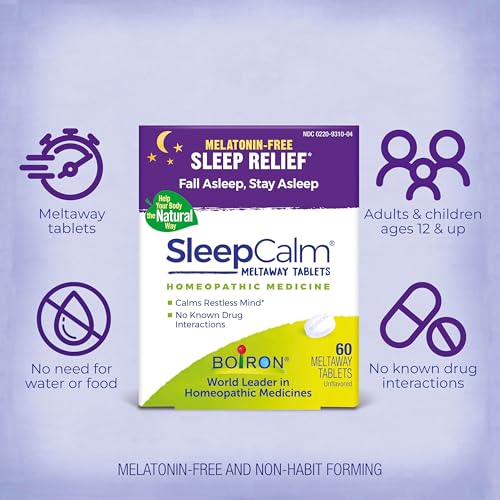 Boiron SleepCalm Sleep Aid for Deep, Relaxing, Restful Nighttime Sleep - Melatonin-Free and Non Habit-Forming - 60 Count