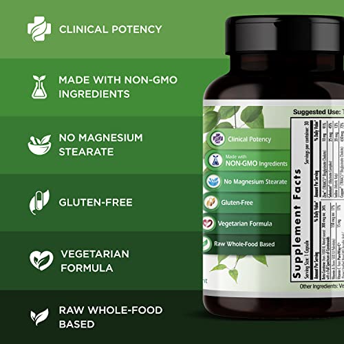 Emerald Labs Prenatal 1-Daily Multi - Prenatal Multivitamin with Methylated Folate, Iron, Whole-Food Blend & More - Soy-Free, Gluten-Free - 30 Vegetable Capsules