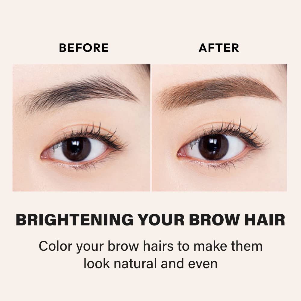 ETUDE Color My Brows 4.5g #1 Rich Brown | Eyes Makeup | Eyebrow Mascara, Quickly Fixing Natural Eyebrow Makeup with Care Effect | Kbeauty