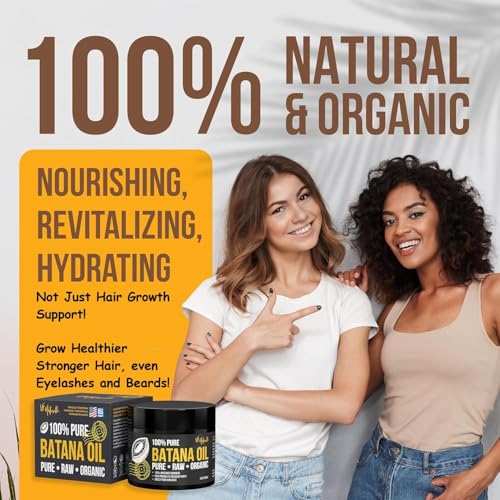 Vie Naturelle 100% Pure Batana Oil for Hair Growth from Honduras – Organic Raw Unrefined – Natural Moisturizer for Skin & Hair – Traditionally Cold-Pressed from Honduran Palm Nut