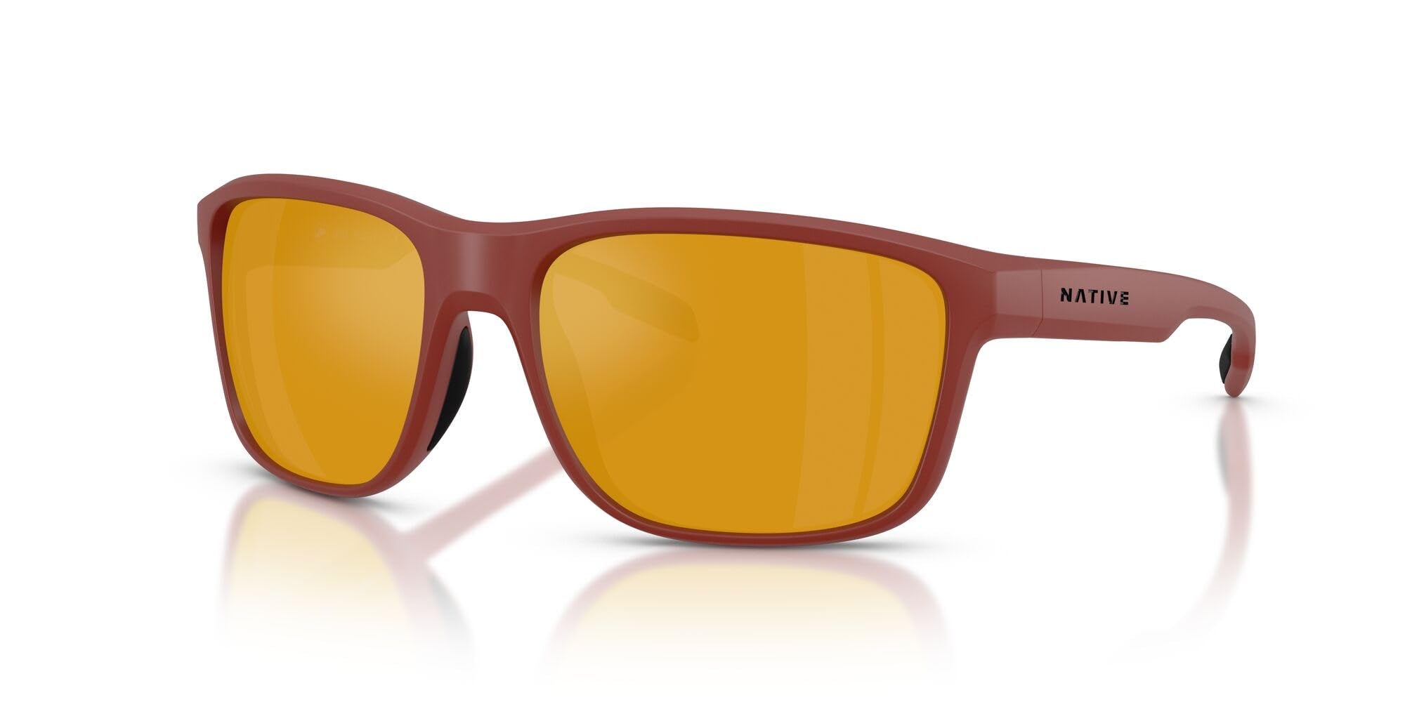 Native Eyewear Men's Gorge Square Sunglasses, Red Bluff/Bronze Mirrored Polarized, 59 mm