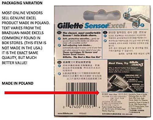 Gillette Sensor Excel Refill Razor Blade Cartridges - Men, 1 Count (30 Count)
