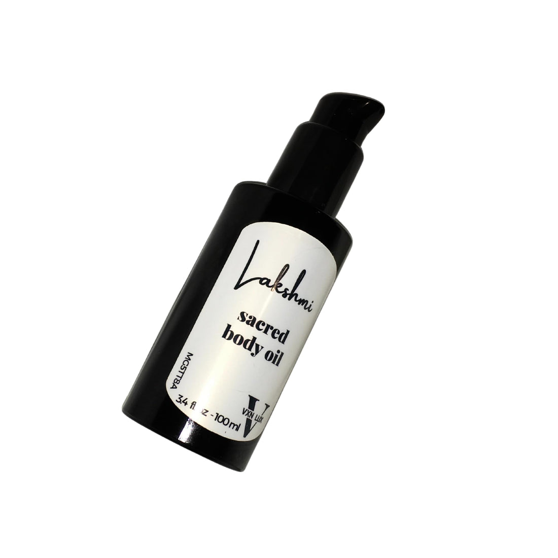 VXN LUX Lakshmi Organic Body Oil with Argan, Hemp Seed & Vitamin E oil for Skin Hydration & Antioxidant Protection, 3.4oz