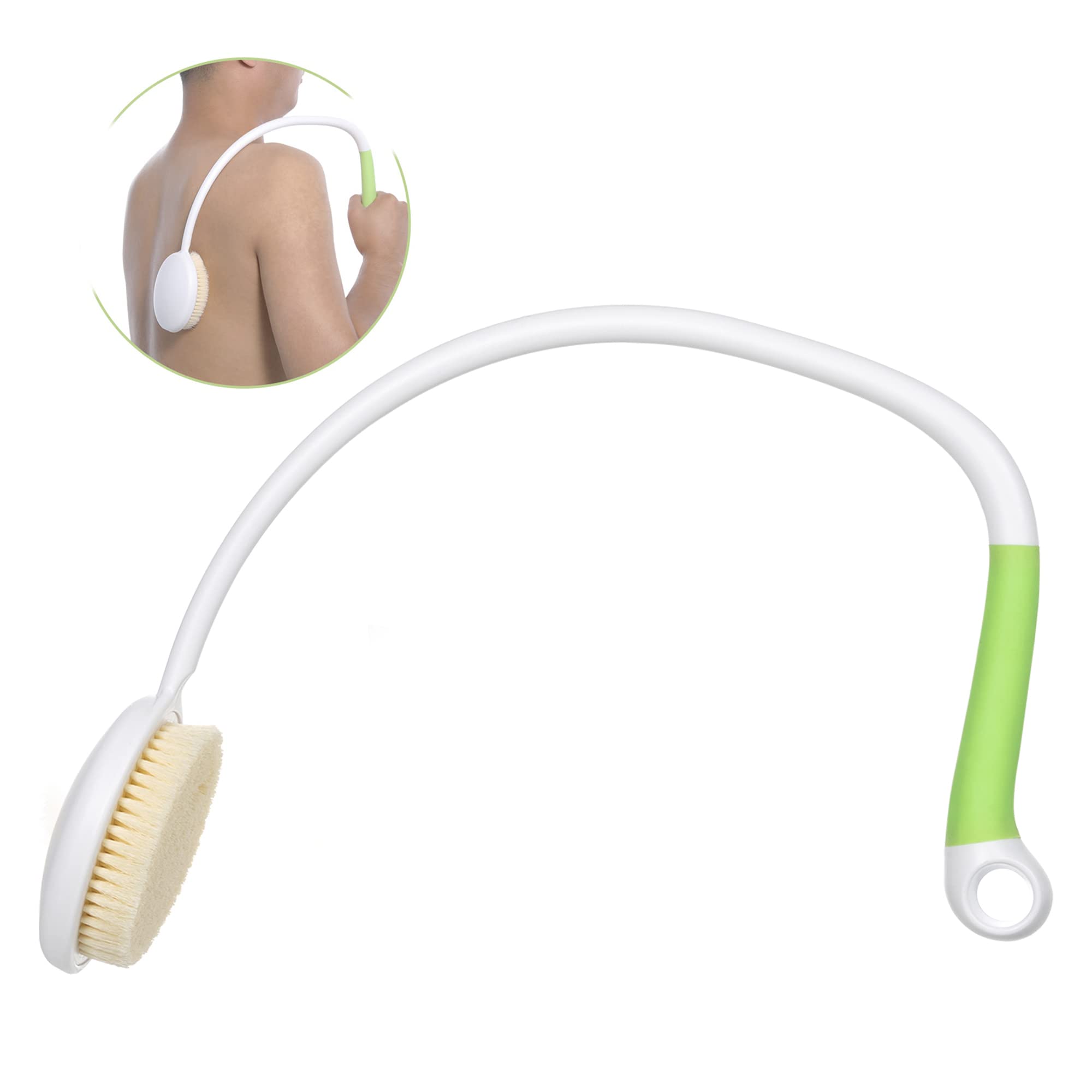 Fanwer Back Bath Brush with U-Shaped Long Handle, 27.5ââ‚¬Â Shower Body Brush with Curved Handle, Back Scrubber for Elderly, Disabled, Limited Mobility, Post-Surgery, Frozen Shoulder,Men and Women