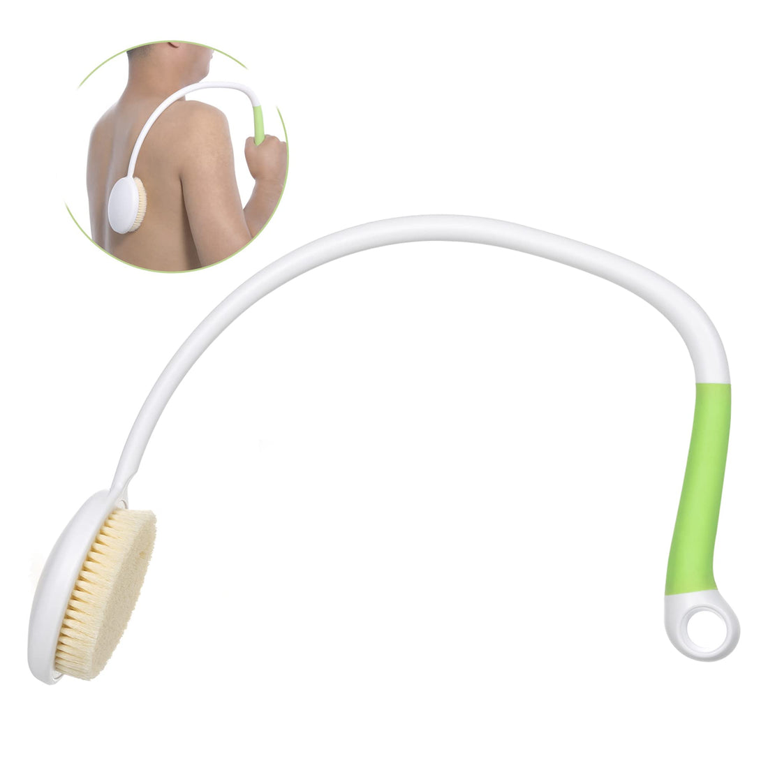 Fanwer Back Bath Brush with U-Shaped Long Handle, 27.5ââ‚¬Â Shower Body Brush with Curved Handle, Back Scrubber for Elderly, Disabled, Limited Mobility, Post-Surgery, Frozen Shoulder,Men and Women