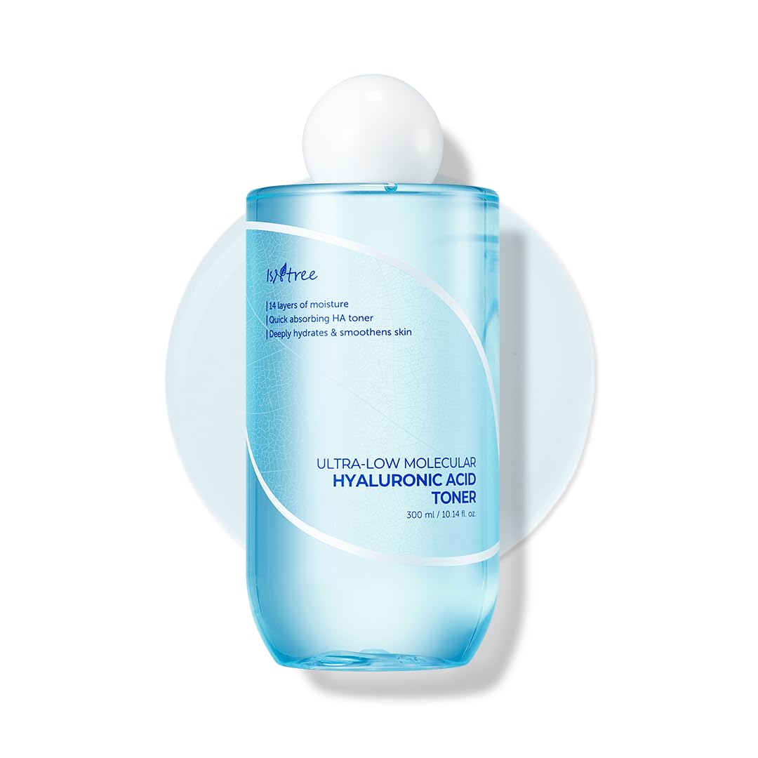 ISNTREE Ultra-Low Molecular Hyaluronic Acid Toner 300ml, 10.14 fl.oz | Korean Skincare | Quick Absorbing | Deep Hydration & Skin Smoothing | Vegan Skincare