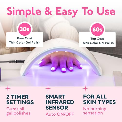 SUNUV UV LED Nail Lamp, Nail Dryer for Gel Polish UV Light for Gel Nails with Sensor 2 Timer SUN9C Blue Gift for Women Girl