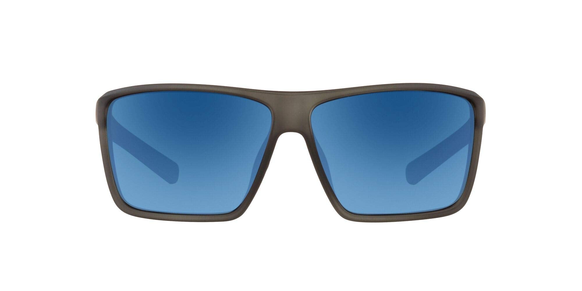 Native Eyewear Men's XD923 Wells XL Rectangular Sunglasses, Smoke Crystal/Blue Reflex Polarized, 64 mm