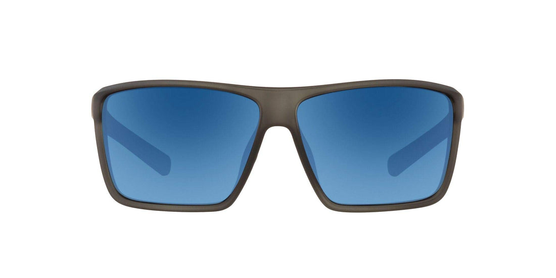 Native Eyewear Men's XD923 Wells XL Rectangular Sunglasses, Smoke Crystal/Blue Reflex Polarized, 64 mm