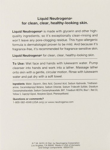 Neutrogena Liquid Facial onDdd Cleansing Formula, 8 Fl. Oz (3 Pack)