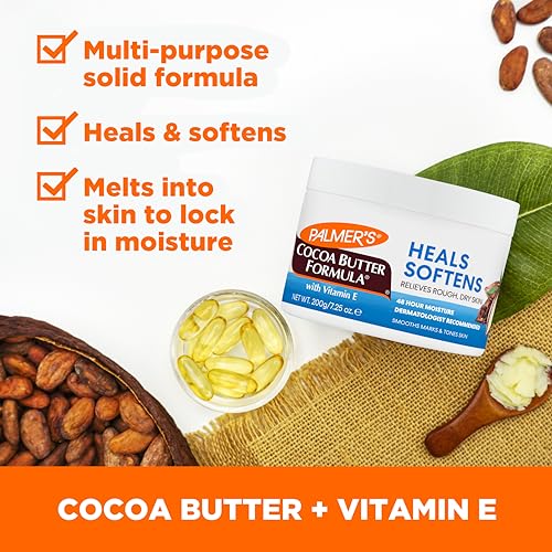 Palmer's Cocoa Butter Formula Daily Skin Therapy Solid Lotion with Vitamin E, Body Moisturizer for Extremely Dry Skin, Softens and Soothes, 7.25 Ounces, (Pack of 1)
