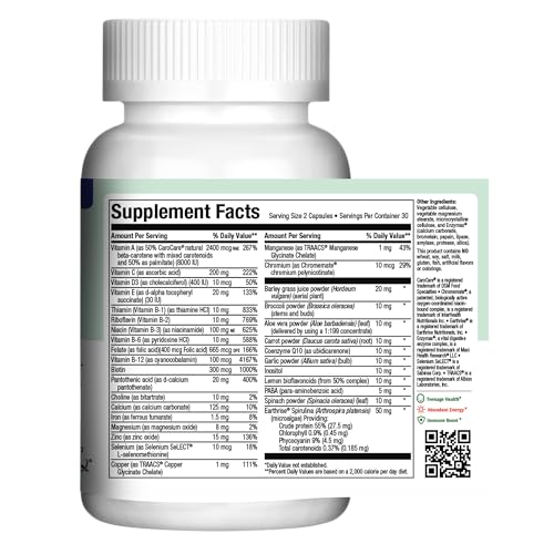 Maxi Health Teen Multivitamin for Girls 12-17 years, Natural Vitamins and Minerals Enhances Development and Immune Health, Best Kosher Supplement for Teenagers, 60 Count