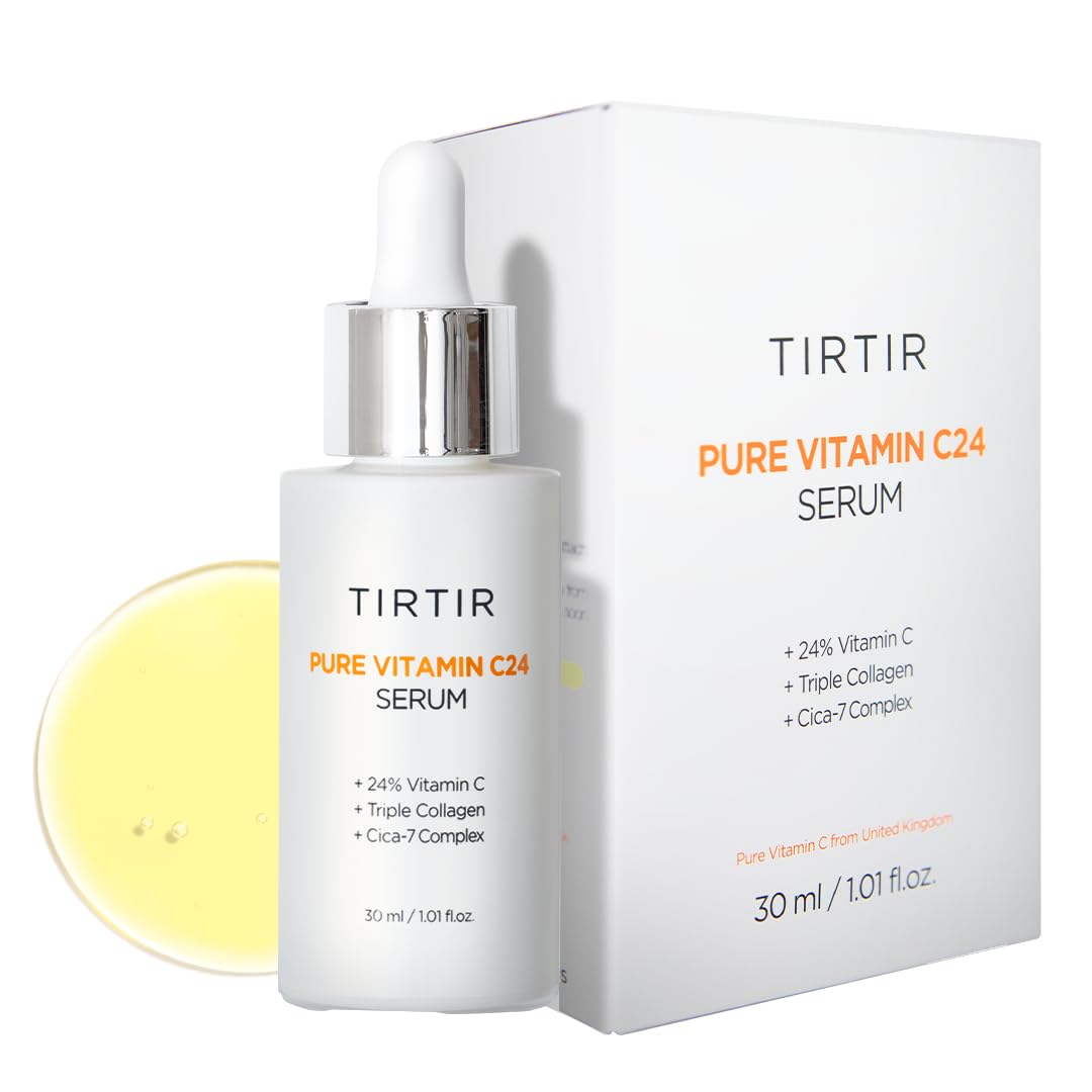 TIRTIR Pure Vitamin C 24% Face Serum – Dark Spot Remover for Sensitive Skin with Collagen Anti Aging Even out Skin Tone Non irritation tested, Wrkinkles, Korean Mild Vita C Facial Serum 1.01 Fl Oz