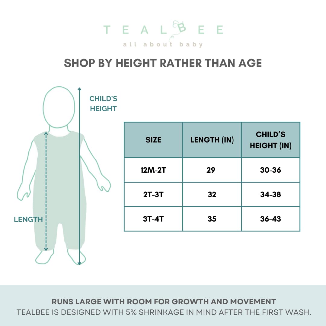 Tealbee Dreamsuit: Toddler Sleep Sack with Feet 12-18 Months, 18-24 Months - 1.2 TOG All Season Baby Wearable Blanket for Walkers - Rayon Made from Bamboo, Organic Cotton Sleep Bag - Love Milk