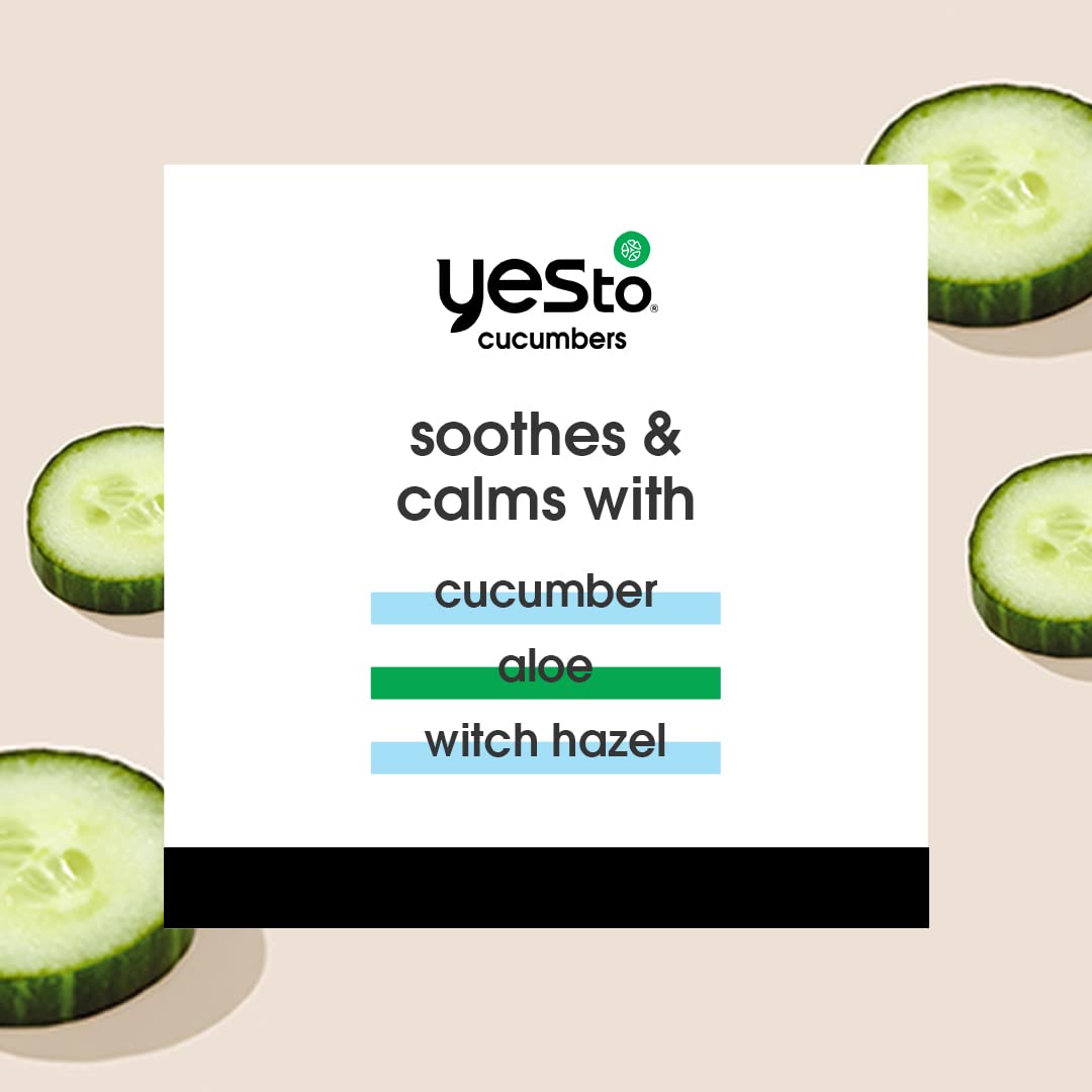 Yes To Cucumber Soothing Lip Balm - For Sensitive Skin + Cucumber and Aloe Vera + Moisturize and Restore Dry, Cracked Lips + 99% natural ingredients, White