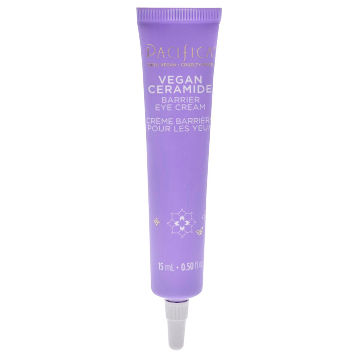 Pacifica Beauty, 100% Vegan Ceramide Barrier Repair Under Eye Cream for Fine Lines, Eczema Association Approved, Safe for Sensitive Skin for Delicate Undereye Area, Fragrance Free, 0.5 Fl Oz
