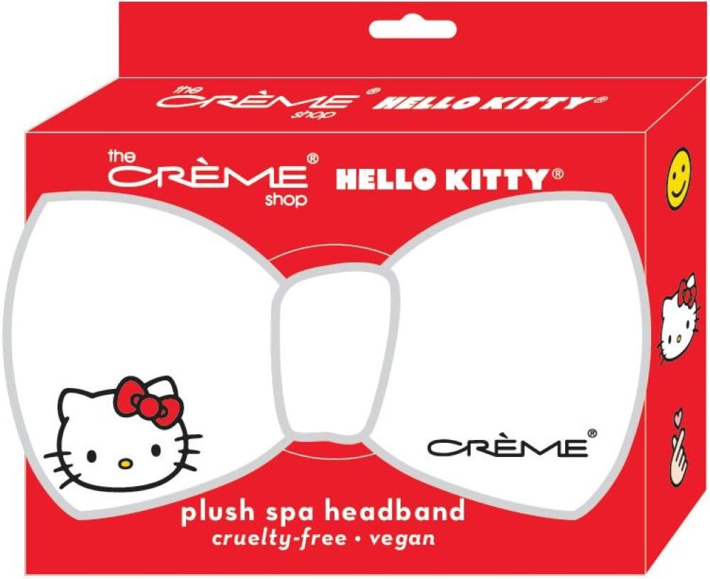 The Creme Shop x Hello Kitty Classic White Teddy Headyband, Spa Headband for Washing Face, Skincare Headbands, Soft & Fluffy Headbands for Women