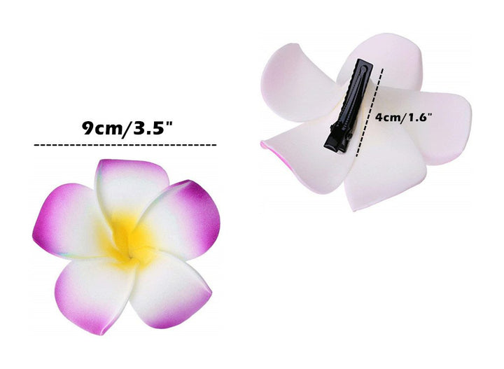 Hawaiian Plumeria Rubra Hair Clip,Foam Artificial Tropical Flower Hairpin Barrette Hair Accessories for Luau Beach Party(12pcs with 6 Colors)