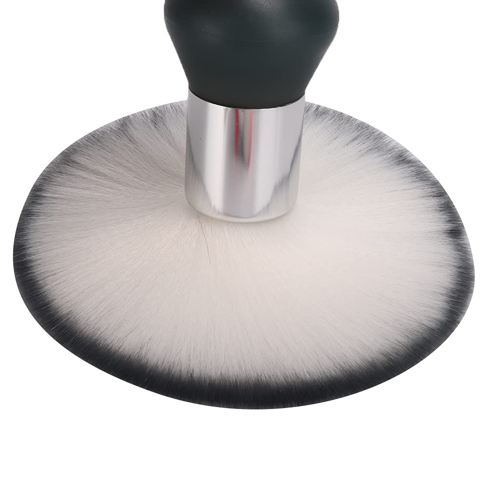 Neck Duster Neck Duster Brush, Broken Hair Sweep Brush with Abs Handle, Barber Shop And Salon Nylon Shaving Brush for Face And Neck (Grey)