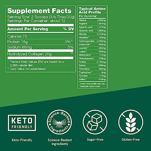 Bulletproof Collagen 18g Protein Powder, 8.5 oz, Unflavored