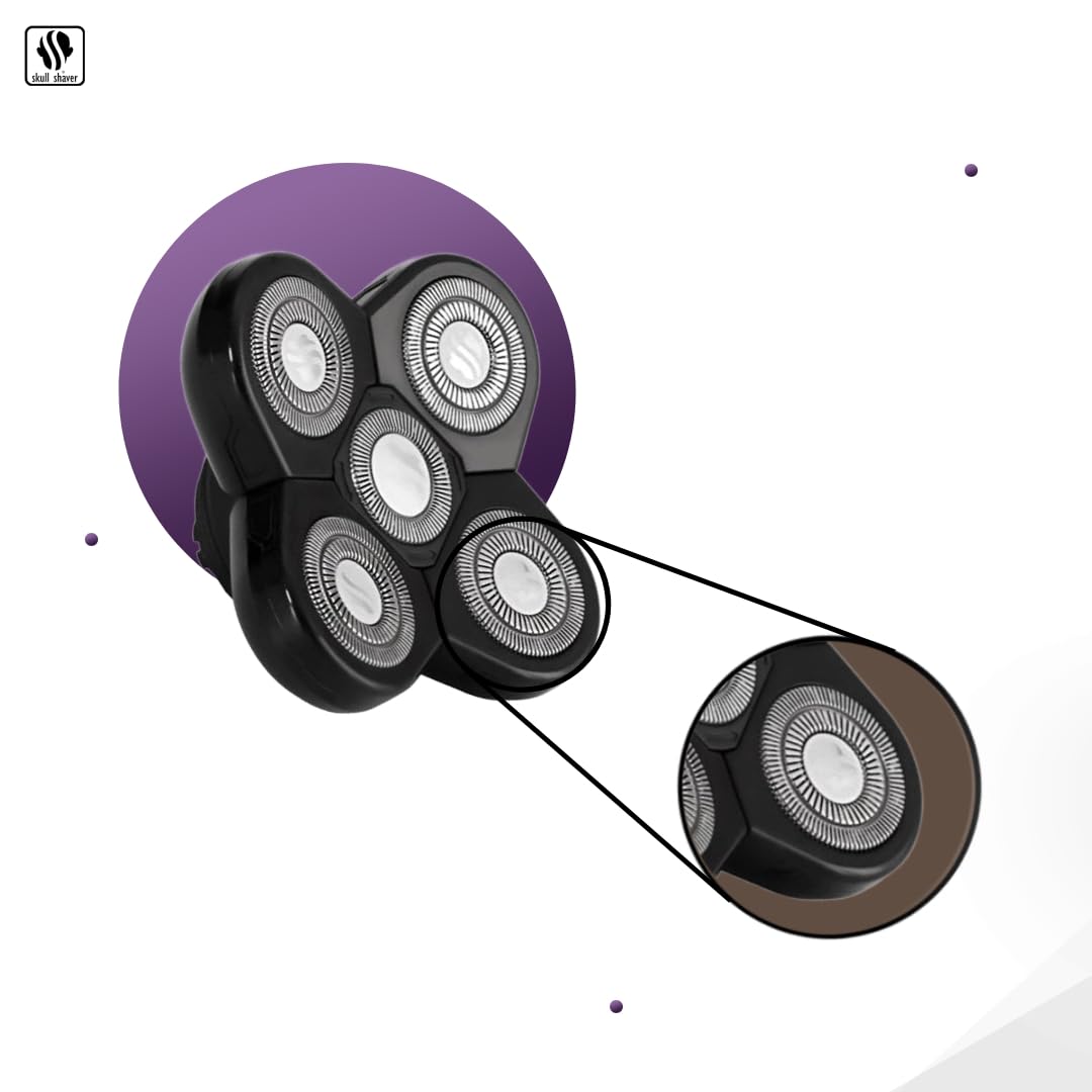 Skull Shaver Carver 5 Head Replacement Blade | Electric shaver replacement heads | For coarse/thick hair |