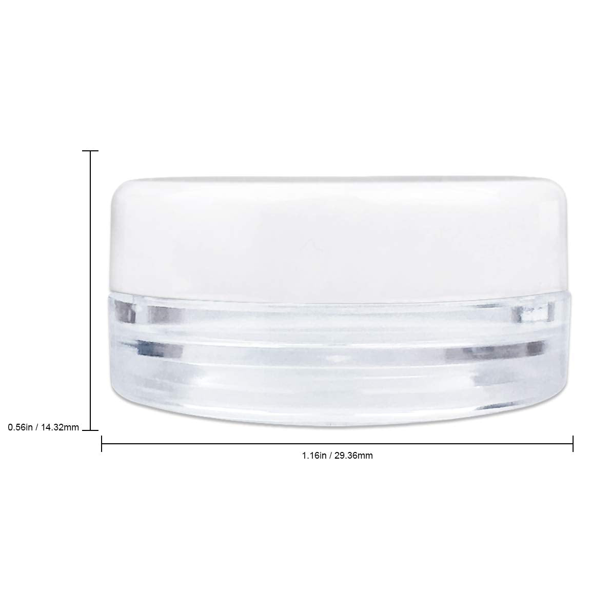 (Quantity: 200 Pcs) Beauticom® 3G/3ML High Quality Round Clear Jars with White Lids for Small Jewelry, Holding/Mixing Paints, Art Accessories and Other Craft Supplies - BPA Free