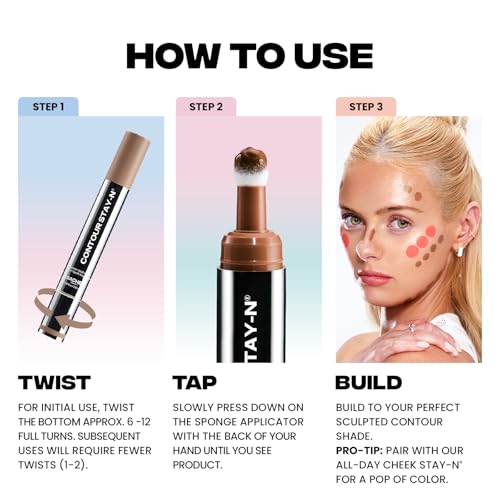 Sacheu Liquid Contour STAY-N Long Wear Cream Contour Makeup — Long Lasting, Blendable, & Lightweight Formula — Vegan & Cruelty-free, Giving Drama