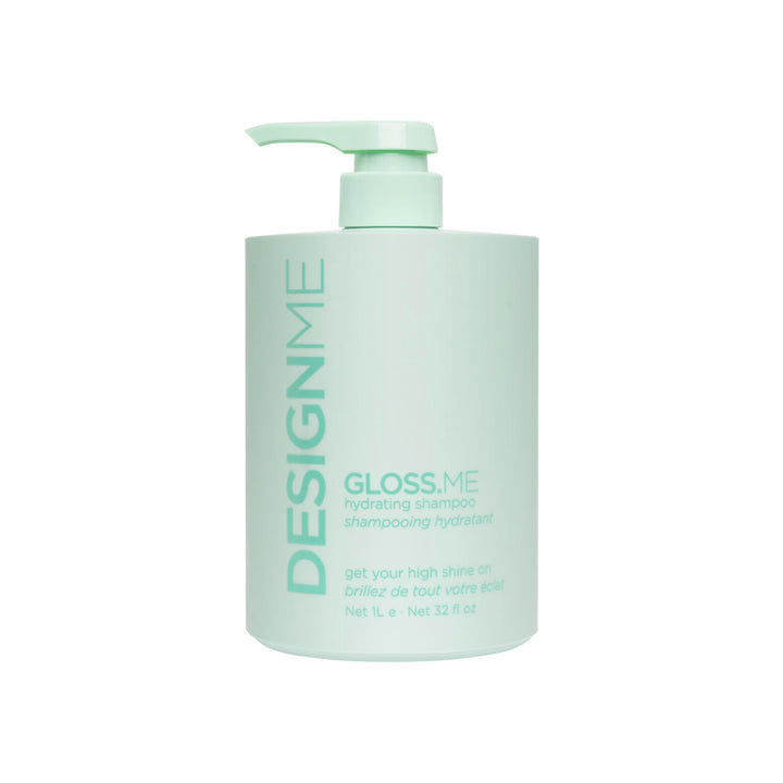 Design.Me GLOSS.ME Hydrating Shampoo | With Hemp & Argan Oil | Adds Softness & Shine | Straight, Wavy, or Curly Hair Shampoo | Sulfate-Free & Color-Safe Moisturizing Shampoo for Dry Hair, 32 Fl Oz