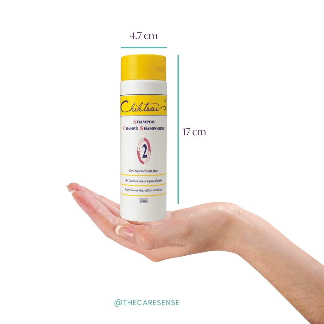 Chihtsai No.2 Shampoo for Oily/Fine/Limp Hair (8.3oz/250ml) - Remove excess sebum & impurities, Balance oil secretion, Adds volume without weight