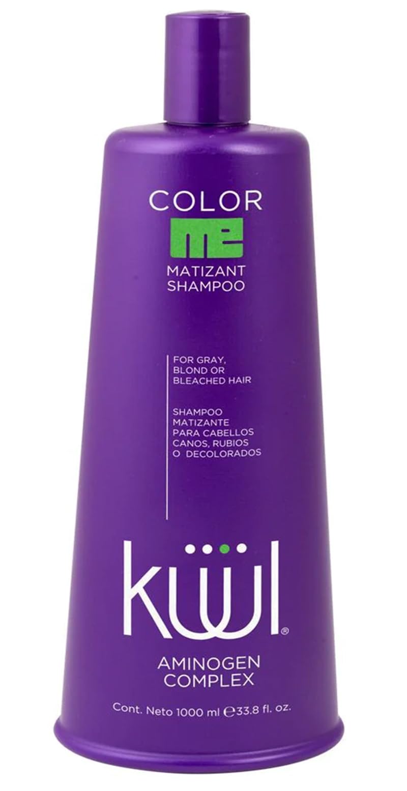 KUUL MATIZANT SHAMPOO 33.81 oz - PURPLE SHAMPOO - (MATIZANTE CABELLOS CANOS RUBIOS O DECOLORADOS COLOR DEL LIQUIDO = MORADO) - 1000 ML