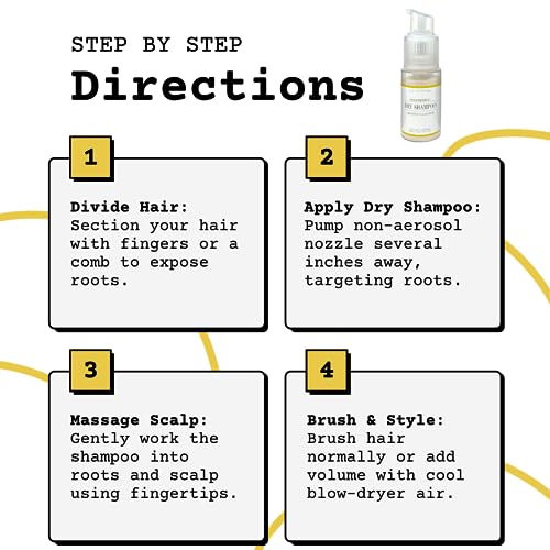 Yellow Bird All Natural Dry Shampoo Powder - Aerosol Free, Talc Free, Volumizing Powder Spray for Light & Dark Hair.