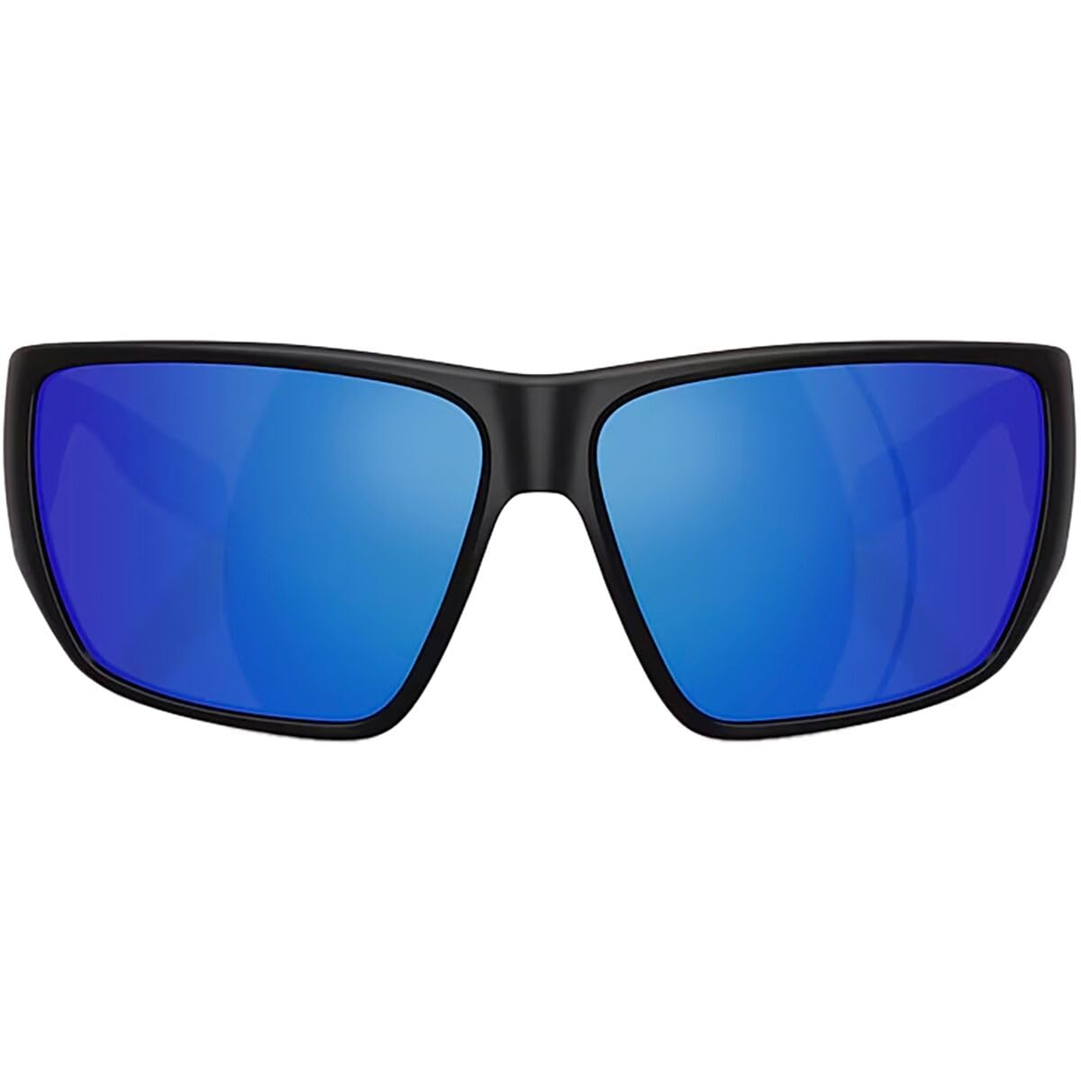 Native Eyewear Men's XD9047 Sightcaster II Rectangular Sunglasses, Matte Black/Blue Mirrored Polarized, 64 mm