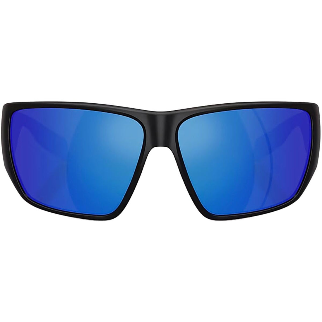 Native Eyewear Men's XD9047 Sightcaster II Rectangular Sunglasses, Matte Black/Blue Mirrored Polarized, 64 mm