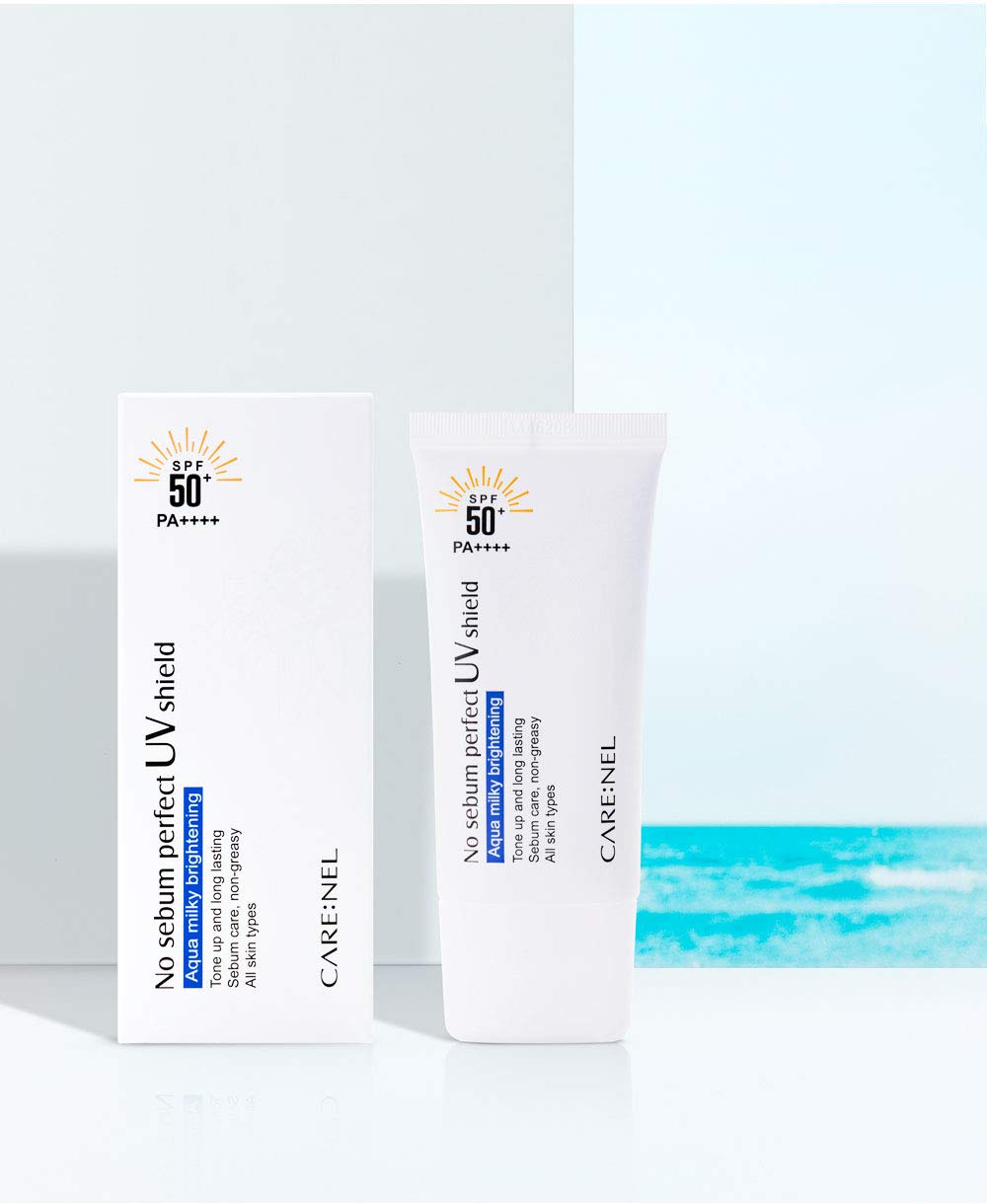 Crenel [Carenel] No-Sebum Sunscreen Spf 50 - Skin Care Korean Face Natural Sun Block For Women, Men, Kids And Baby - For Sensitive Skin Oily Skin Anti Aging - Small Size Good For Travel,