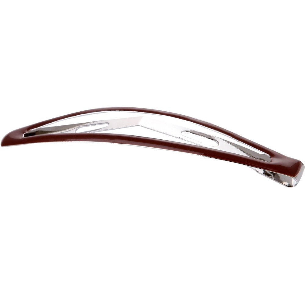 Brown: Loneedy Pack Of 12 Large Metal Stoving Varnish Hair Snap Clips, No-Slip Hair Clips Barrettes For Women And Girl (Brown)