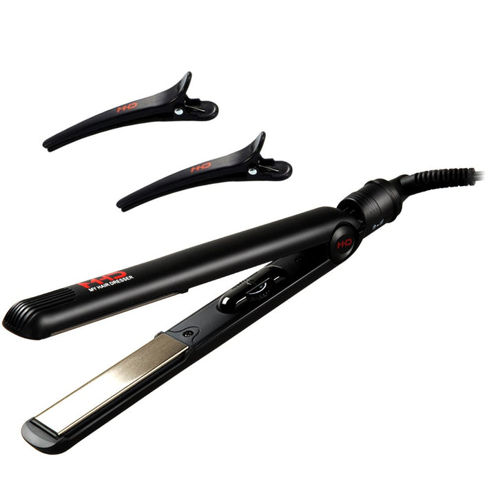 Mhd 1 Inch Profesional Titanium Floating Plate Hair Flat Iron Negative Ionic Technology Straightening Iron Plus 2 X Free Salon Clips