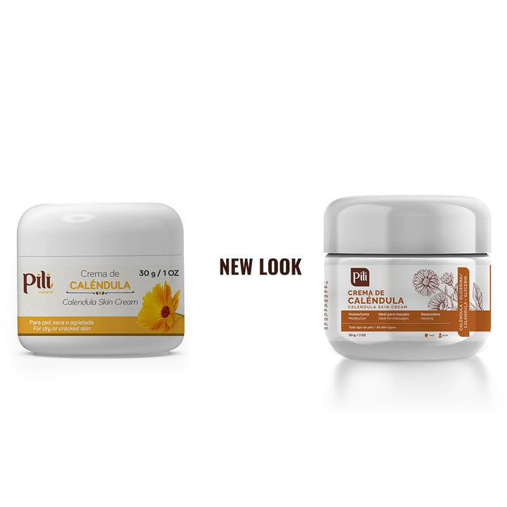 Pili Natural Calendula Cream - Moisturizing Cream for Rough, Dry, or Chapped Skin - 1oz - Crema de Calendula
