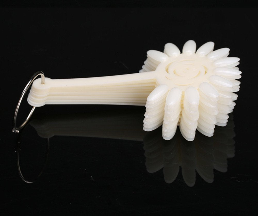 Yueton 2 Sets 240 Tips White and Transparent Nail Art Design Plastic Polish Board Display Practice Sticks Wheel with Metal Split Ring Holder