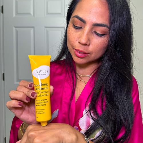 APTO Soothing Ointment w/Turmeric & Calendula: Ultra-Moisturizing Barrier Cream for Dry, Chapped Skin on Your Body, Face, or Lips, 3 oz.