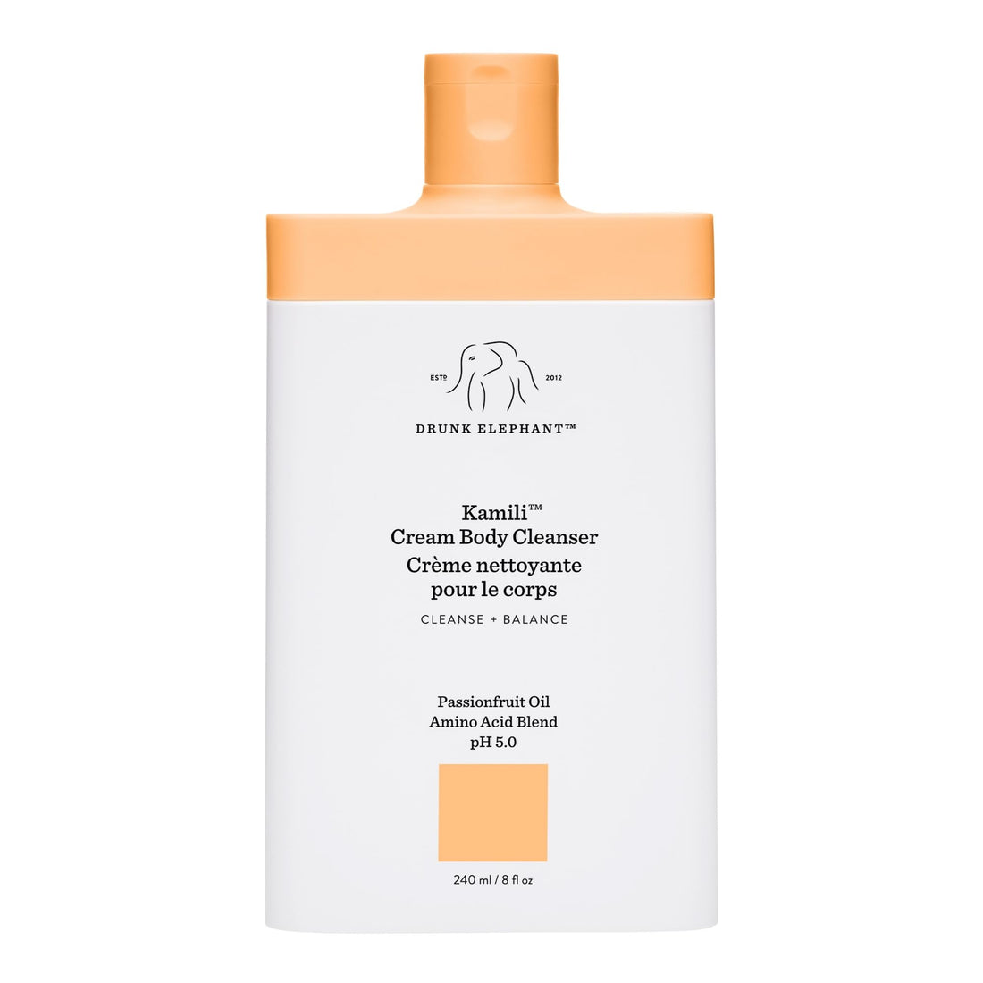 Drunk Elephant Kamili Cream Body Cleanser - 240 ml/8 fl oz - Sulfate-Free Body Wash - Clean Clinical Skincare - Cruelty-Free - Free of Essential Oils, Silicones, and SLS