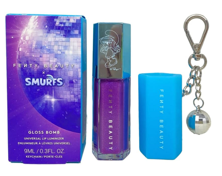 FENTY BEAUTY x Smurfs Gloss Bomb Universal Lip Luminizer + Keychain - Smurfect Effect - 9 mL / 0.3 fl oz