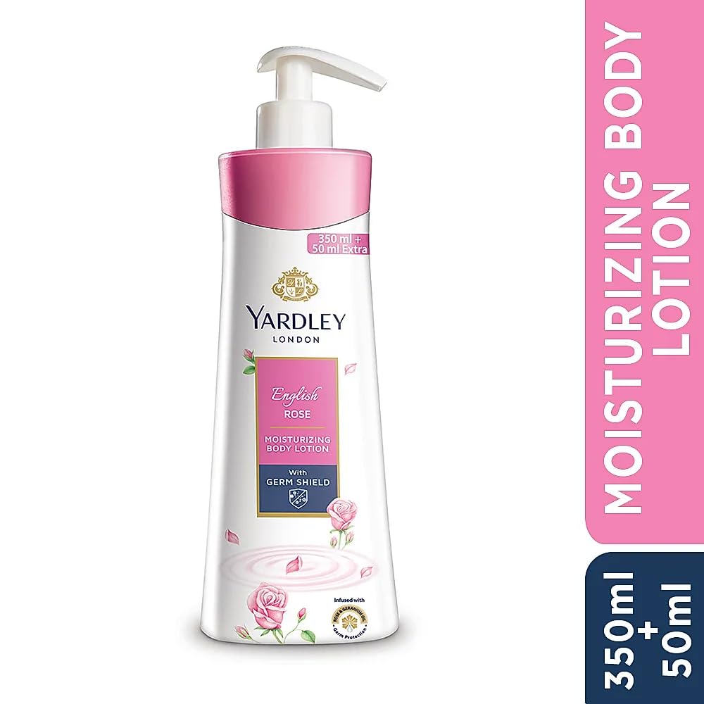Yardley London English Rose Moisturising Hand & Body Lotion, 350ml+50ml