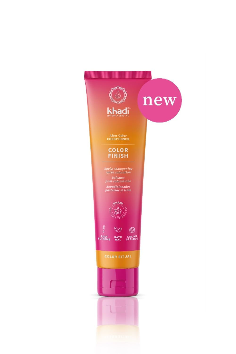 KHADI COLOR FINISH After Hair Dye Conditioner - Quick Color Set, Immediate Combability, Brilliant Shine, 100% Vegan, 5 Fl oz