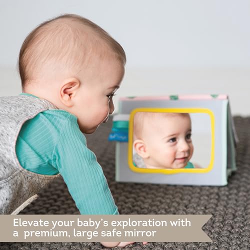 Tummy Time Toys High Contrast Baby Book. Fun, Interactive Crinkle Books for Babies with Mirror & Soft Koala Teether - Baby Tummy Time Book by Taf Toys