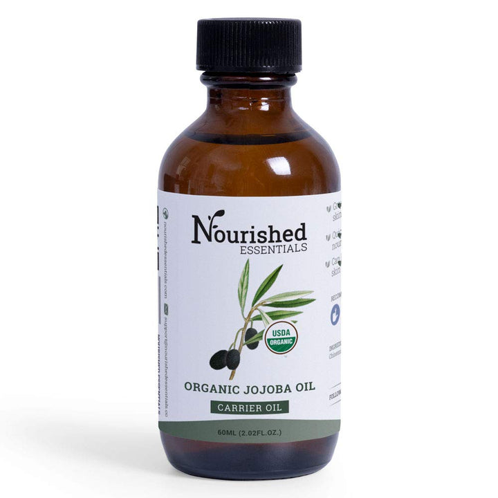Organic Jojoba Oil -60 ml by Nourished Essentials, 100% Pure Natural Oils for Skin Care, Hair and Nails -Hydrating Carrier Oil for Essential Oils. 2 fl.oz/60ml