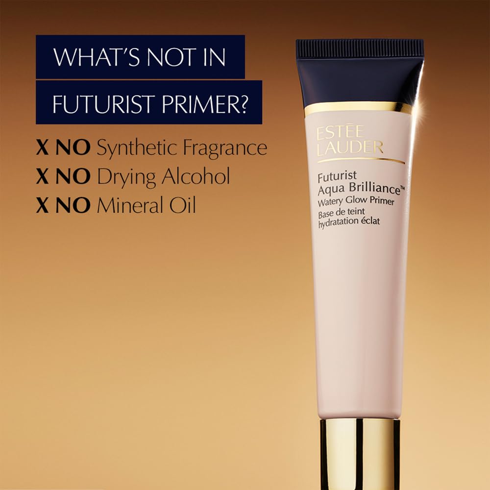 Estée Lauder Futurist Aqua Brilliance™ Watery Glow Primer with Hylauronic Acid for Triple Moisture, 0.5 Ounce