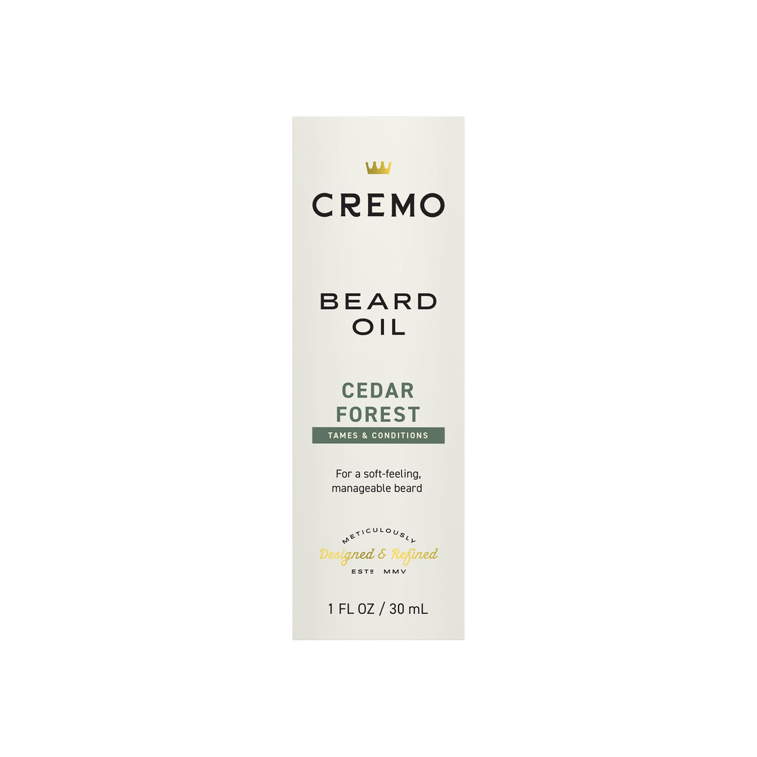 Cremo Beard Oil, Revitalizing Cedar Forest, 1 fl oz - Restore Natural Moisture and Soften Your Beard To Help Relieve Beard Itch