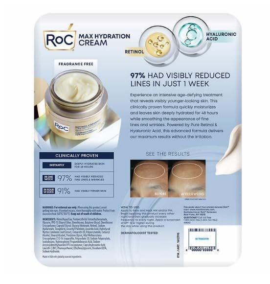 RoC Retinol Correxion Line Smoothing Max Hydration Cream 2 pack - 1.7 oz & 3.4 oz (5.1 oz total)