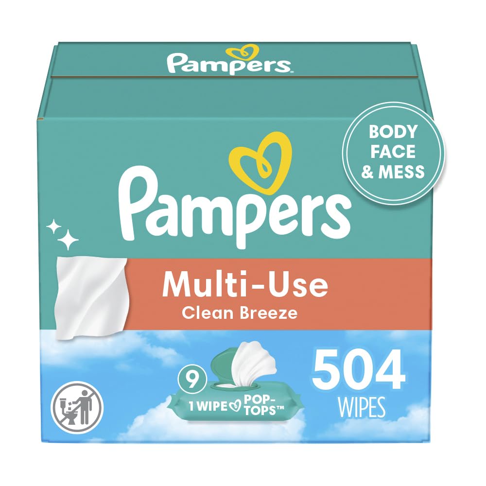 Baby Wipes, Pampers Expressions Baby Diaper Wipes, Hypoallergenic, Fresh Bloom Scent, 9X Pop-Top Packs, 504 Count