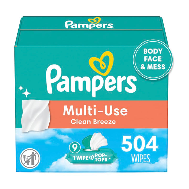 Baby Wipes, Pampers Expressions Baby Diaper Wipes, Hypoallergenic, Fresh Bloom Scent, 9X Pop-Top Packs, 504 Count